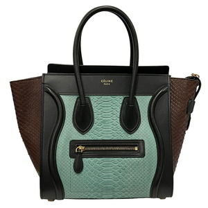 Celine Python Leather Tote Bag Green